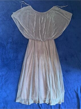 Vintage Retro Party Glam 80s 90s Metallic Shimmer Dress ILGWU USA Made Size 11